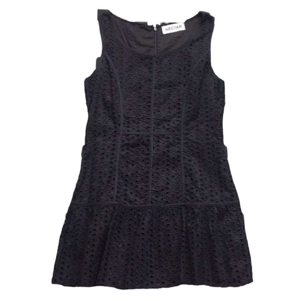 Nectar black mini shift dress, large